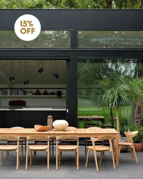 THE SUMMER SALE IS HERE Save 15% OFF furniture and lighting, from your favourite interior brands, such as Ligne Roset, GUBI, Hay, USM, Ethnicraft, String and so much more. Central Living, the home of good design, purchase once, treasure forever. #summersale #furnituredesign #furnituresale #oxford #cotswolds #interiors #interiordesign #interiorinspiration #gubi #ligneroset #hay #usm #ethnicraft Ethnicraft Dining Table, Scandinavian Dining, Mesa Exterior, Outdoor Table Lamps, Teak Outdoor, Outdoor Dining Area, Garden Table, Outdoor Flooring, Outdoor Dining Table