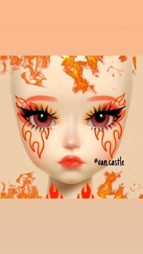 Stories • Instagram Fire Eater, Fire Makeup, Makeup Charts, Creepy Makeup, Anime Eye Makeup, Makeup Cosplay, Face Charts, Cute Halloween Makeup, Makeup Inspired