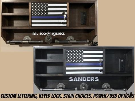 Police Gear Rack Blue Line Lockable Cabinet Power/ USB | Etsy Police Gear Rack, Police Gear Stand, Duty Gear Rack, Police Duty Gear, Police Duty, Duty Belt, Belt Hanger, Blue Line Police, Police Gear