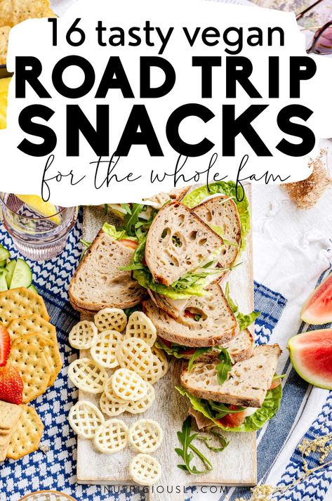 Whether you’re on a day trip or trekking across the country, these are your must-have sweet & savory vegan road trip snacks from popcorn to nuts, sandwiches, and smoothies. Great for meal prep and the whole family! Trip Snacks, Road Trip Food, Road Trip Snacks, Travel Snacks, Healthy Vegan Snacks, Savory Vegan, Vegan Travel, Healthy Snacks Easy, Tasty Bites