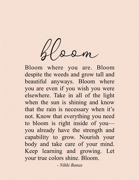 Poetry by Nikki Banas.  A reminder that everything is unfolding the way its supposed to.  Trust, stay open, love, and remember you are perfect.  xoxo New Beginning Quotes Fresh Start, Bloom Quotes, Quotes Arabic, Soul Love Quotes, Self Healing Quotes, Robert Kiyosaki, Self Quotes, Tony Robbins, Healing Quotes