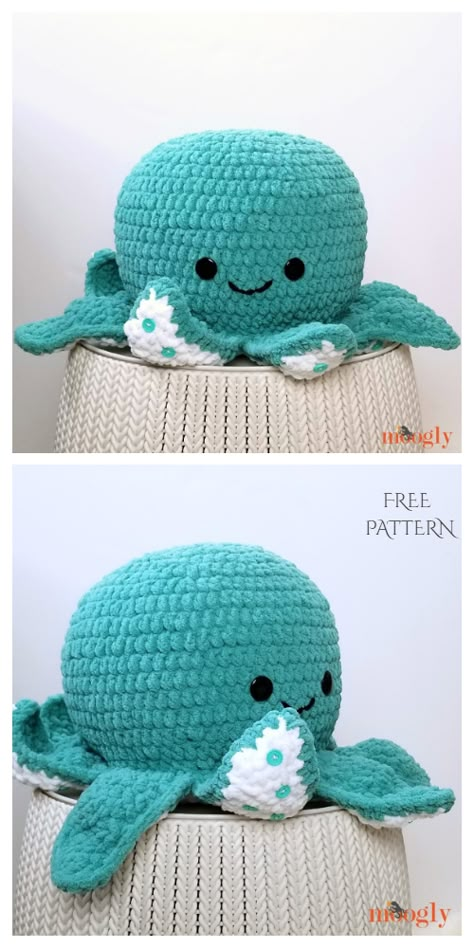 Amigurumi Giant Octopus Pillow Free Crochet Patterns - DIY Magazine Crochet Octopus Pillow Free Pattern, Giant Crochet Amigurumi Free Pattern, Crochet Stuffed Animal Pillow, Crochet Whale Pattern Free Chunky Yarn, Crochet Plush Octopus Free Pattern, Big Crochet Octopus, Crochet Plush Pillow Free Pattern, Free Crochet Pattern For Octopus, Giant Crochet Animals