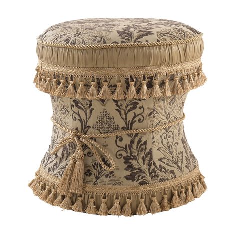 Classic American Home, Traditional Vanity, Jennifer Taylor, Women Crafts, One Home, Round Ottoman, Vanity Stool, Nebraska Furniture Mart, Brown Floral