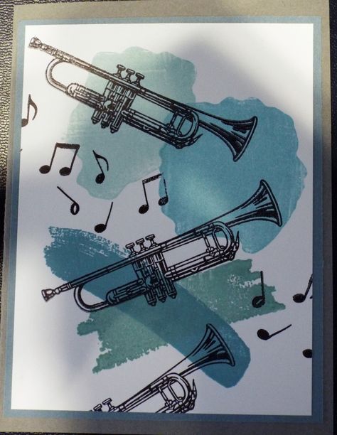 Happy birthday - Trumpet - Scrapbook.com Trumpet Birthday Card, Trumpet Gifts, Music Cards, Cross Country Jumps, Hand Lettering Cards, Musical Theme, Musical Art, Birthday Cards For Men, Lost Art