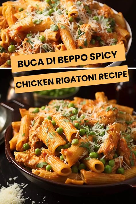 Satisfy your cravings with Buca di Beppo Spicy Chicken Rigatoni recipe. A bold and flavorful Italian classic that brings the heat to your plate. Try it now! Bucca Di Beppo Spicy Chicken Rigatoni, Buca Di Beppo Spicy Chicken Rigatoni, Spicy Chicken Rigatoni Buca, Chicken Rigatoni Pasta Recipes, Spicy Chicken Pasta Recipes, Chicken Rigatoni Recipes, Buca Di Beppo Recipes, Spicy Rigatoni Pasta, Spicy Chicken Rigatoni