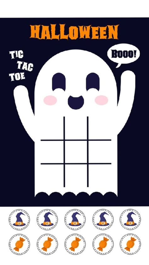 Game Ideas For Halloween Party, Halloween Classroom Games Preschool, Halloween Party Kid Games, Fun Halloween Classroom Games, Halloween Party Ideas For Kids Games Free Printable, Halloween Party Games For Kids Diy, Halloween Tic Tac Toe Printable Free, Poke A Ghost Game, Indoor Halloween Activities For Kids