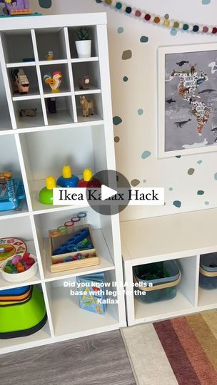 304K views · 7.2K reactions | ⭐️Ikea Kallax Hack! Finally Ikea sells these under frames for their shelves! They are so fast to put together and completely change the look!
.
.
.
.
.
#ikeaplayroom #ikeahome #ikeakids #ikeakidsroom #ikeahack #ikeastyle #ikeahacks #ikeakallax #kallax #kidsplayroom #toddlerplayroom #playspace #playroomideas #playroomorganization #playroomstorage #kidsorganization #toyorganization #toystorage #momsofinstagram #momoftwo #momsofinsta | Courtney Bavis - PLAYROOM inspo | TELL YOUR STORY music by Ikson™ · Horizon Kallax Configurations, Kallax Closet Hack, Ikea Kallax Playroom, Kallax Playroom, Kallax Kids Room, Ikea Playroom, Kallax Hack, Ikea Kids Room, Story Music