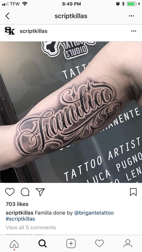 La Familia Tattoo Lettering, Family Font Tattoo, Family Text Tattoo, Familia Tattoo Men, Familia Lettering Tattoo, Mi Familia Tattoo, Mens Face Tattoos, Family Tattoos For Men, Nape Tattoo