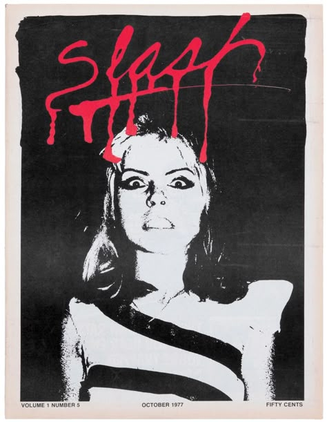 Slash Magazine, Debbie Harry, Movie Poster, Magazine, Black And White, Red, White, Black