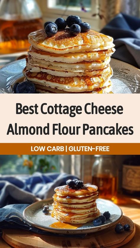 Looking for a delicious and guilt-free breakfast? Try these fluffy cottage cheese almond flour pancakes! Packed with protein and nutrients, they are the perfect way to start your day. Easy to make and oh-so-satisfying, these pancakes will become a new morning favorite. Click here for the recipe and enjoy a wholesome meal that tastes amazing while keeping you full until lunchtime.  Ingredients 200 grams cottage cheese 40 grams coconut flour 1 egg Egg whites 1 teaspoon baking powder Vanilla extrac Pancakes With Almond Flour, Protein Powder Pancakes, Cottage Cheese Desserts, Cottage Cheese Breakfast, Cottage Cheese Eggs, Egg Egg, Almond Flour Pancakes, Pancakes For Breakfast, Coconut Flour Pancakes