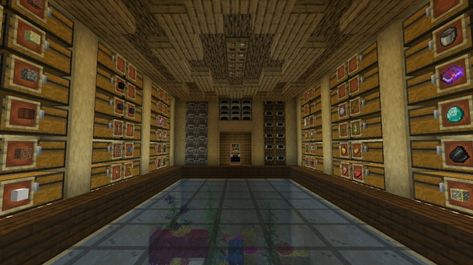 Minecraft Chest Room Ideas, Chest Room Minecraft, Minecraft Storage Room Ideas, Minecraft Storage Room, Mansion Minecraft, Minecraft Storage, Crafting Room, Minecraft Mansion, Minecraft Interior