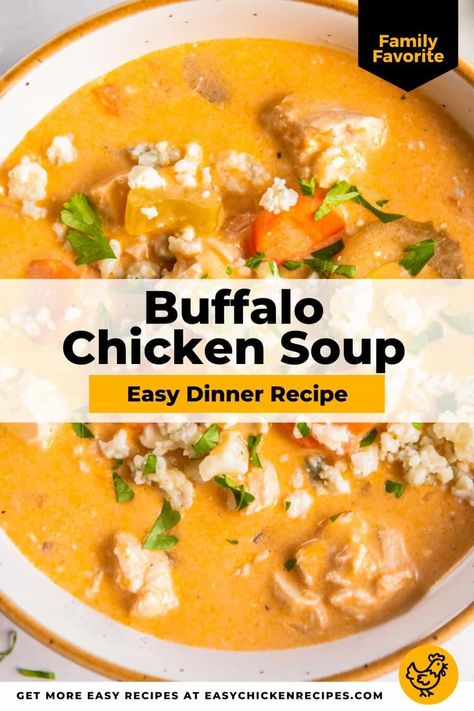 Easy Buffalo Chicken Soup, Chicken Wing Soup, Chicken Wing Soup Recipe, Buffalo Chicken Soup, Easy Buffalo Chicken, Homemade Buffalo Sauce, Chicken Soup Recipe, Creamy Chicken Soup, Pre Cooked Chicken