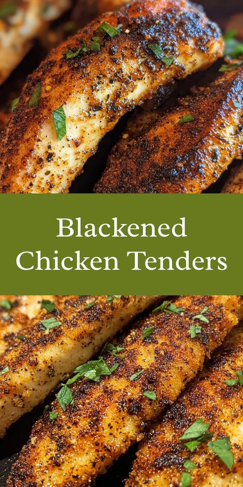 As the sun set on a busy Friday, the kitchen filled with fragrant spices. My partner and kids gathered around, laughter mixing with sizzling sounds. Preparing the blackened chicken tenders felt like a warm embrace, creating cherished memories we’d savor together. Chicken Tender Healthy Recipes, Chicken Tenders For Salad, Chicken Tenders Recipes Easy, Meals With Chicken Tenders, Blackened Chicken Tenders, Chicken Tender Recipes Easy, Best Chicken Tenders, Blackened Chicken Recipe, Chicken Tenders Recipe