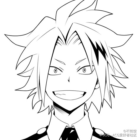 Mha Outline Drawing, Mha Colouring Pages, Mha Drawing Reference, Mha Lineart, Denki Kaminari Drawing, Anime Outline Templates, Anime Lineart Manga Coloring Pages, Anime Outline Drawing, Mha Coloring Pages