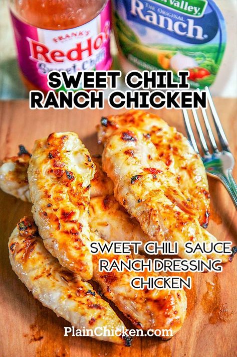 Overnight Chicken Marinade, Sweet Chili Sauce Chicken, Ranch Dressing Chicken, Plain Chicken Recipe, Chicken Marinate, Sweet Chili Sauce Recipe, Grilled Chicken Recipes Easy, Carb Free Recipes, Marinated Chicken Recipes