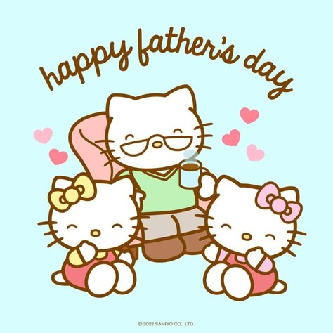 Happy Fathers Day Wallpaper, Father's Day Drawings, Hello Kitty Happy, Father's Day Cards, Hello Kitty Art, Friends Wallpaper, Father's Day Diy, Hello Kitty Plush, Father's Day Card