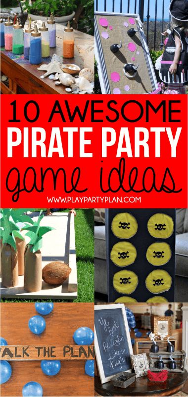 Awesome pirate party games including ones you can setup yourself, free printable ones, and more! Love all of these cute party ideas! Pirate Games For Kids, Pirate Food, Pirate Party Games, Kids Pirate Party, Pirate Party Decorations, Pirate Themed Birthday Party, Kids Birthday Party Food, Party Games For Kids, Pirate Activities