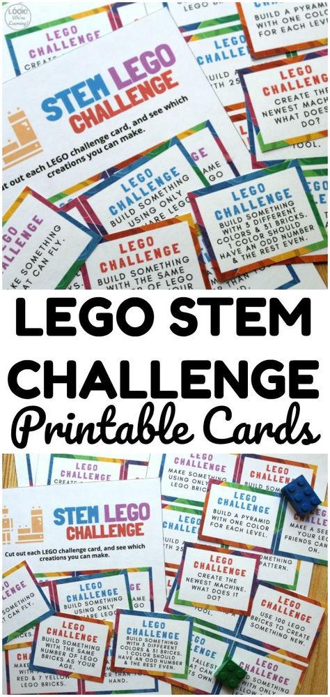 Lego Build Challenge, Waffle Blocks Building Ideas, Oshc Activities, Lego Stem Activities, Stem Challenge Cards, Lego Stem Challenge, Lego Building Ideas, Lego Stem, Steam Night