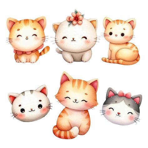 PSD cat watercolor cliparts | Premium Psd #Freepik #psd Cat Cute Illustration, Font Presentation, Sanrio Png, Cat 2023, Cat Clip Art, Background Orange, Cat Watercolor, Illustration Cat, Bird Clipart