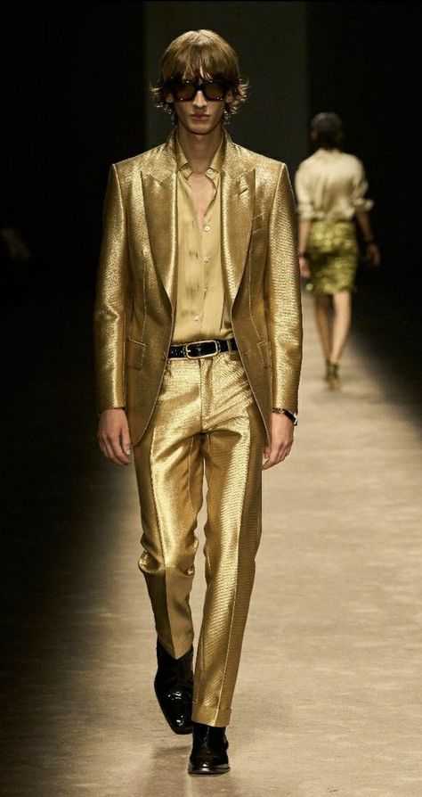 Golden Outfit Men, Golden Suit Men, Gold Suit For Men, Jumpsuit Outfit Men, Golden Outfit, Party Outfit Men, Gold Suit, 7 Sins, Gold Pants