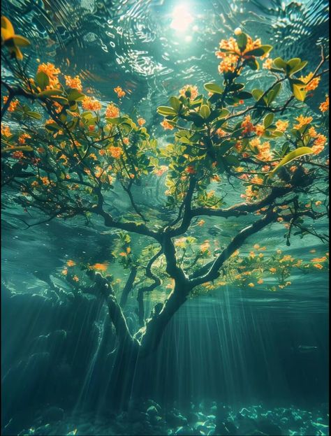 Underwater Plants, Forest Cottage, Matt Murdock, Dreamy Artwork, Sea World, Gorgeous Art, Nature Aesthetic, Green Aesthetic, Fantasy Landscape