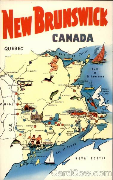 New Brunswick postcard Canada New Brunswick, Moncton New Brunswick, Shediac New Brunswick, Bathurst New Brunswick, Cape Enrage New Brunswick, East Coast Canada, St. John’s New Brunswick, Canada Trip, Canada Map