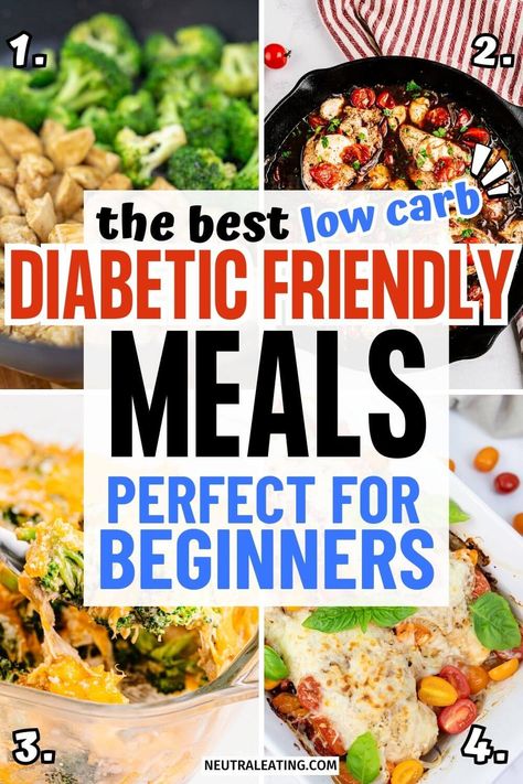 Looking for main dish meals recipes for diabetics? We have the best low carb dinners that are perfect for quick meals! These keto dinner recipes are so easy to make. Give our low carb zero sugar recipes a try for dinner! Easy Carb Friendly Meals, Dishes For Diabetics Easy Recipes, Foods For Diabetics Type 2 Healthy Eating, Recipe For Diabetics Type 2, Delicious Low Carb Dinners, Easy Healthy Meals For Diabetics, Easy Meals For Diabetics Dinners, Recipes For Diabetics Type 2 Easy, Recipes For Low Carb Meals