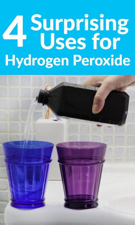 4 Surprising Uses for Hydrogen Peroxide Hydrogen Peroxide Skin, Scented Vinegar, Peroxide Uses, Hydrogen Peroxide Uses, Homemade Cleaners, Sanitize Toothbrush, Cleaning House, Homemade Cleaning Products, Diy Cleaners