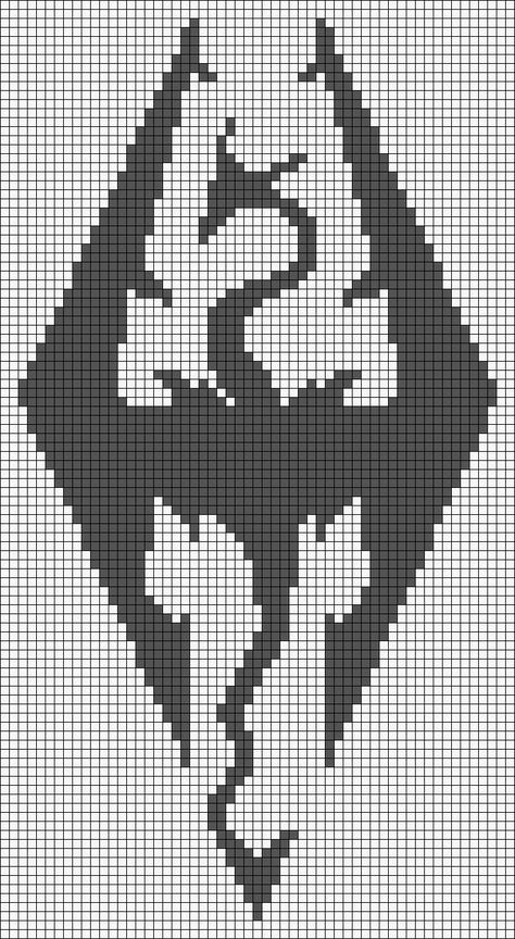 Skyrim Imperial, Flag Symbol, Colorwork Chart, Graph Crochet, Diy Perler Bead Crafts, Pixel Crochet, Pixel Art Grid, Tapestry Crochet Patterns, Diy Perler Beads