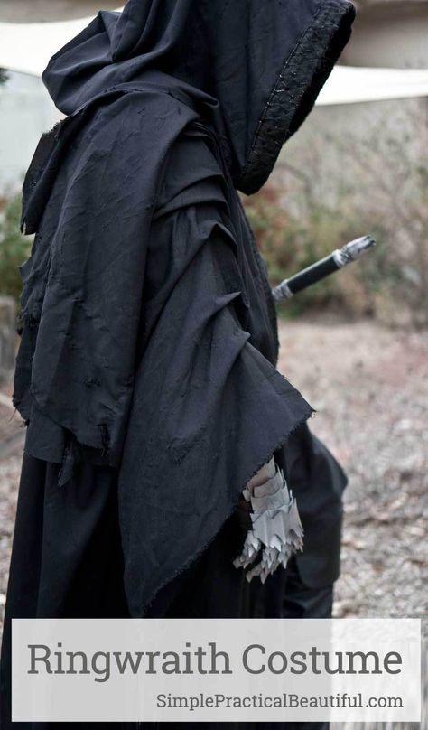 How to make a Nazgul or Ringwraith costume from The Lord of the Rings for Halloween or cosplay | Sword, gauntlets, and cloak Ringwraith Costume, Nazgul Cosplay, Galadriel Costume, How To Make Foam, Sharpie Permanent Markers, Deco Foil, Diy Crown, Black High Boots, Elf Costume