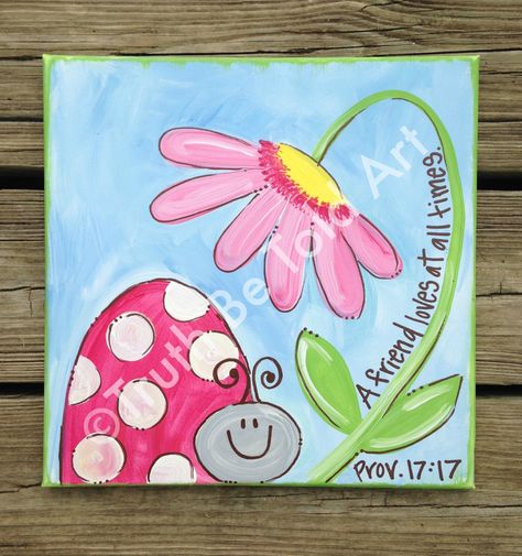 Ladybug Painting On Canvas, Ladybug Painting, Ladybug Design, Art Parties, Bible Journaling Ideas Drawings, Bible Doodling, Mouth Drawing, Truth Be Told, Whimsical Paintings