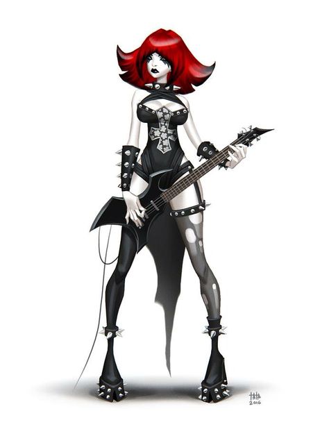 . Punk Female Character Design, Brutal Legend, Metal Outfit, Black Metal Girl, Heavy Metal Girl, Metal Dress, Heavy Metal Art, Punk Girl, Metal Girl