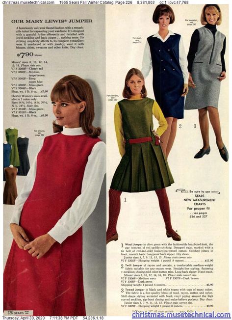 60s Sears Catalog, 1960s Catalog, 1965 Sears Catalog, 1965 Fashion, 1960s Fashion Women, Late 60s Fashion, 1960’s Fashion, Groovy Fashion, 1960 Fashion