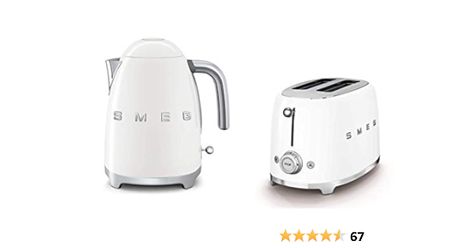 Smeg KLF03WHUK 1.7Ltr - 3kw Kettle and TSF01WHUK 2 Slice Toaster Set in White Amazon Uk, Fashion Toys, Amazon Gifts, Small Kitchen Appliances, Small Appliances, Kitchen Lighting, Everyday Essentials Products, Free Delivery, White