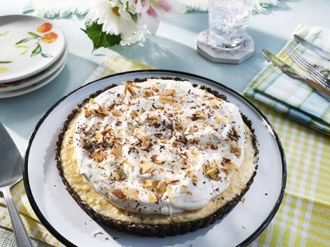 Almond Joy Pie, Nabisco Famous Chocolate Wafers, Coconut Cream Filling, Kardea Brown, Pies And Tarts, Toasted Coconut Chips, Coconut Tart, Chocolate Wafer Cookies, Brown Recipe