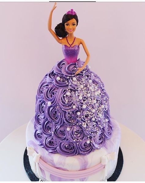 Dolly Varden Cake, Princess Tea Party Birthday, Barbie Dress Cake, Barbie Decorations, Barbie Doll Birthday Cake, Doll Birthday Cake, Barbie Theme Party, Barbie Doll Cakes, Ariel Birthday