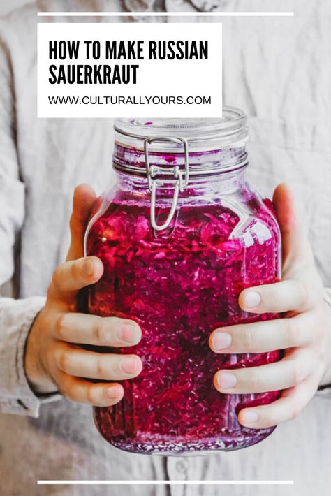 CulturallyOurs - Red Cabbage Sauerkraut - Russian Sour Cabbage Recipe Red Sauerkraut Recipes, Red Cabbage Sour Kraut, Sourkaurt Recipes, Purple Sauerkraut Recipe, Purple Sauerkraut, Sourkrout Recipes, Red Cabbage Sauerkraut, Sour Cabbage, Red Cabbage Recipes