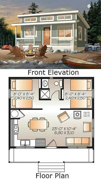 Reka Bentuk Rumah Kecil, A Small House, Mini Houses, Cottage Cabin, Tiny House Cabin, Small Cabin, Cabin Plans, Cabins And Cottages, Big Dreams