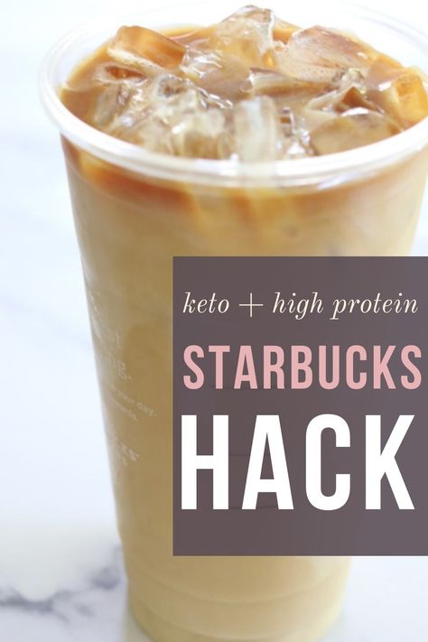 Keto Starbucks Iced Caramel Latte hack on the cheap. A sweet and simple latte, made with Premiere Protein and espresso shots over ice. #ketostarbucks #easyketo #coffee #espresso Keto Caramel Macchiato Starbucks, Keto Coffee With Premier Protein, Keto Caramel Macchiato, Protein Latte Coffee, Espresso Protein Shake, Protein Coffee Starbucks, Premier Protein Cafe Latte Recipes, Premier Protein Iced Coffee Recipes, Cafe Latte Premier Protein Recipes