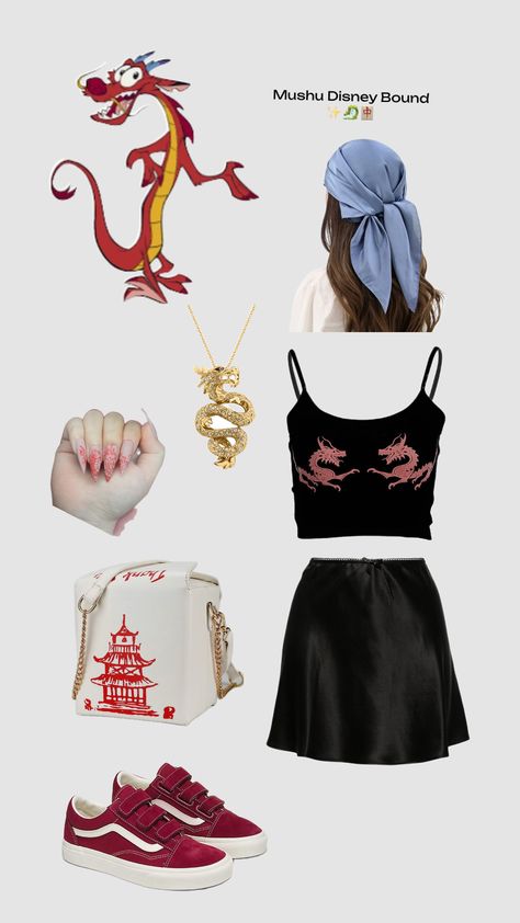 Mushu Disney Bound Outfit ✨🐉🀄️ #mushu #disney #disneyoutfit #disneybound #mulan Mulan Outfit Ideas, Mulan Outfit, Mulan Disney, Disney Bound Outfits, Disney Inspired Outfits, Disney Outfits, Mulan, Disney Inspired, Outfit Inspirations