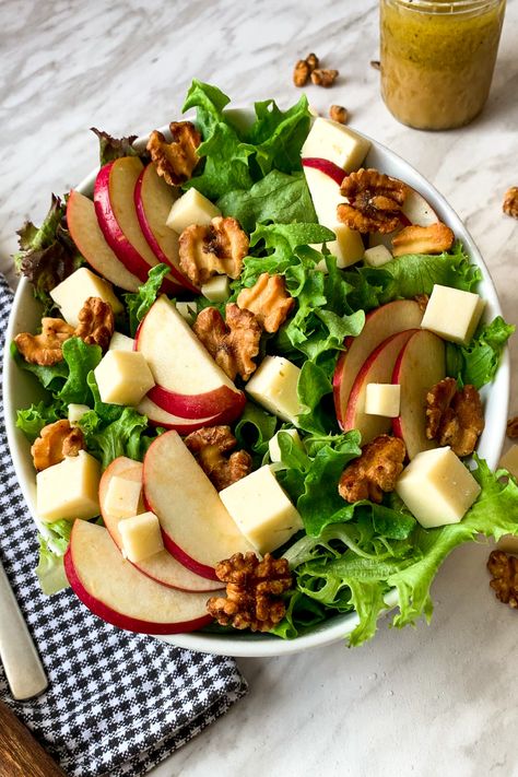 Apple Cheddar Salad, Maple Cider Vinaigrette, Pomegranate Kale Salad, Apple Cheddar, Apple Walnut Salad, Cider Vinaigrette, Roasted Walnuts, Walnut Salad, Apple Salad