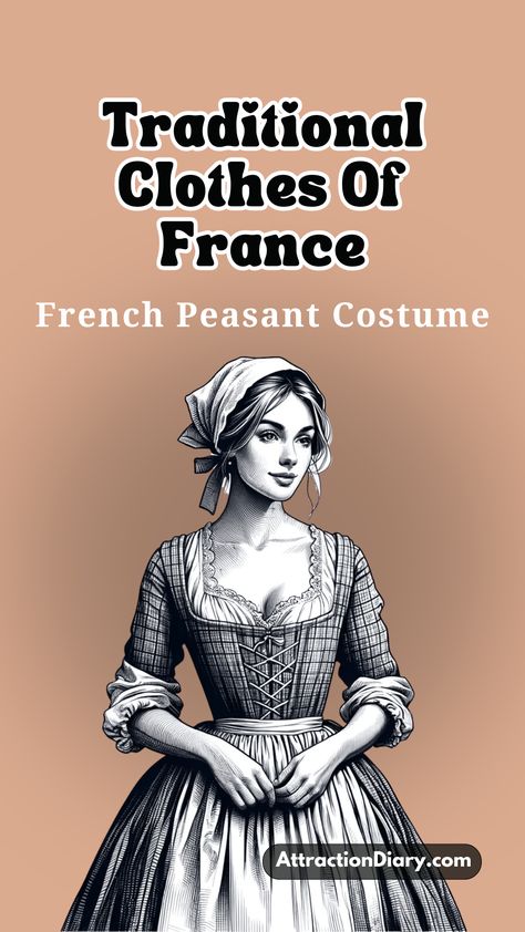 Traditional Clothes of France: The French Peasant Costume French Folk Costume, Traditional French Clothing Women, Ancient French Clothing, French Cultural Clothing, France Traditional Clothing, France Traditional Dress, French Traditional Clothing, French Traditional Dress, Traditional French Clothing