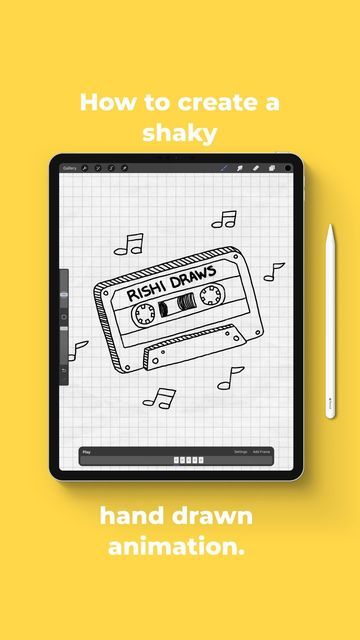 Rishi Draws on Instagram: "How to create a shaky hand drawn animation effect in Procreate! ✍🏽 #procreate #animation #drawing #sketch #artistsoninstagram" Animating With Procreate, Rishi Draws, Procreate Animation Tutorial, Hand Drawn Animation, Procreate Designs, Procreate Animation, Animation Effect, Shaky Hands, Animation Drawing
