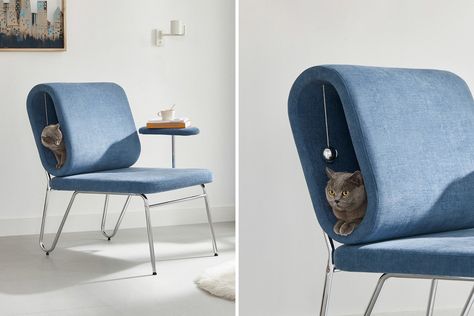 Cat Chair Design, Modern Pet Furniture Dog, High End Cat Furniture, Chair Inspired By Animal, Stylish Pet Furniture, Cat Chair, Plush Loveseat, Pet Friendly Furniture, Assignment Ideas