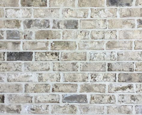 A brick coming in white, ivory and a light grey hues in this Cherokee Brick option Light Brick House Exterior, Exterior Brick House Colors, Brick Farmhouse Exterior, Farmhouse Brick, Brick House Colors, Whitewashed Brick, Farmhouse Exteriors, Acme Brick, Brick Farmhouse