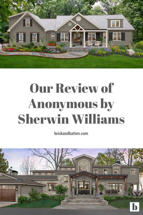 Country House Exterior Design, Sherwin Williams Siding Paint Colors, Colonial To Craftsman Exterior, Popular Sherwin Williams Exterior Colors, Best Exterior Paint Colors For Ranch Style House, House Exterior Colors Schemes Siding, Earthy Green Exterior Paint Colors, Sherwin Williams Craftsman Paint Colors, Anonymous By Sherwin Williams