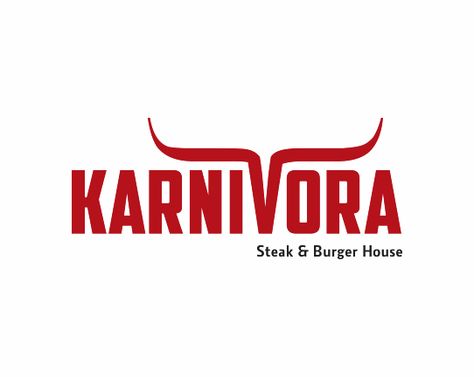 Logo design for Karnivora Steak & Burger House Steak Logo Design, Meat Logo Design, Steak Logo, Butcher Logo, Meat Logo, Steak Burger, Meat Restaurant, Stationary Branding, Fast Casual Restaurant