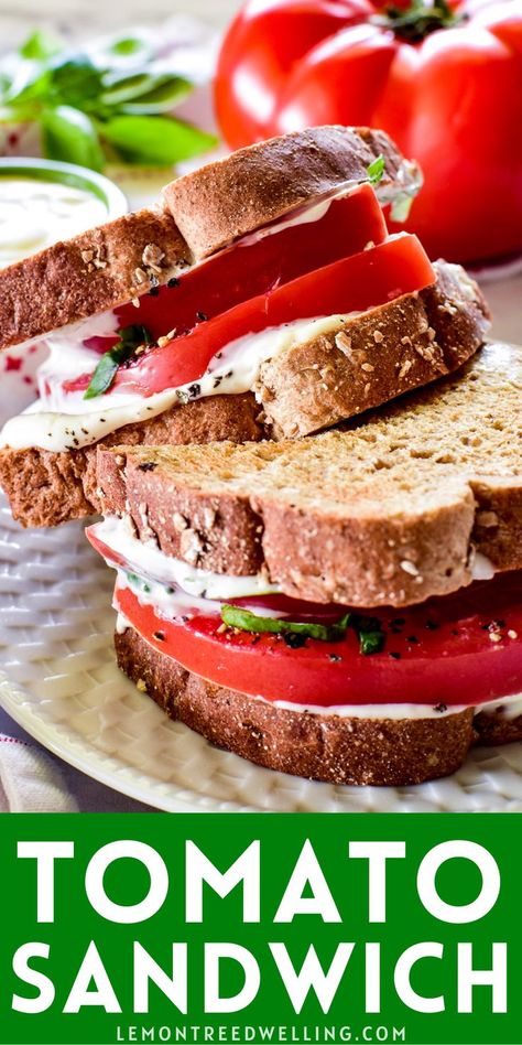 Tomato Sandwich Recipes, Tomato Sandwiches, Summer Sandwiches, Garlic Aioli, Tomato Sandwich, Simple Sandwiches, Burgers Sandwiches, Love Only, Tomato Recipes