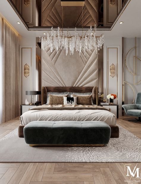 Luxury New Classic Brown Master Bedroom on Behance Buffet Luxury, Bedroom Behance, Elegant Bedroom Design, Sophisticated Bedroom, Bedroom Interior Design Luxury, Modern Luxury Bedroom, Gold Bedroom, Bedroom Renovation, Luxury Bedroom Master