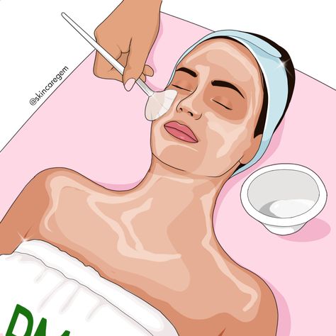 Facial Illustration Spa, Esthetician Illustration Art, Beauty Illustration Skin Care, Esthetics Notes, Esthetician Illustration, Facial Illustration, Therapy Illustration, Beauty School Cosmetology, Facial Care Routine